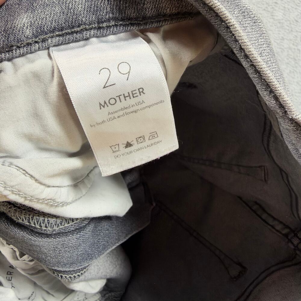 MOTHER Hustler Ankle Fray Daytona Nights Jeans Size 29 Gray Denim Raw Hem - Picture 7 of 11